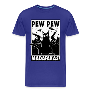 Cat Pew Pew Madafakas Men's Premium T-Shirt - royal blue