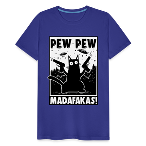 Cat Pew Pew Madafakas Men's Premium T-Shirt - royal blue