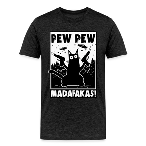 Cat Pew Pew Madafakas Men's Premium T-Shirt - charcoal grey