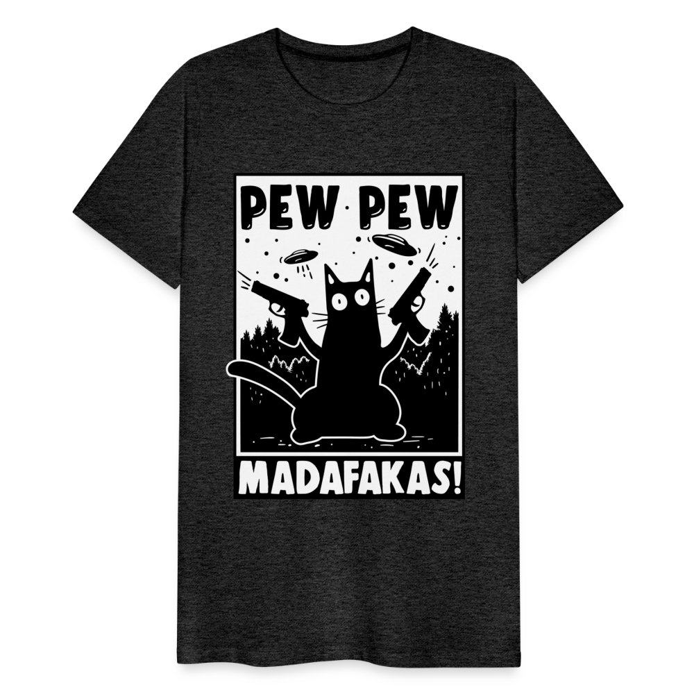 Cat Pew Pew Madafakas Men's Premium T-Shirt - charcoal grey