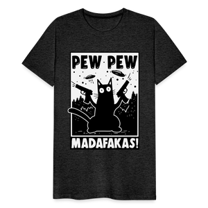 Cat Pew Pew Madafakas Men's Premium T-Shirt - charcoal grey