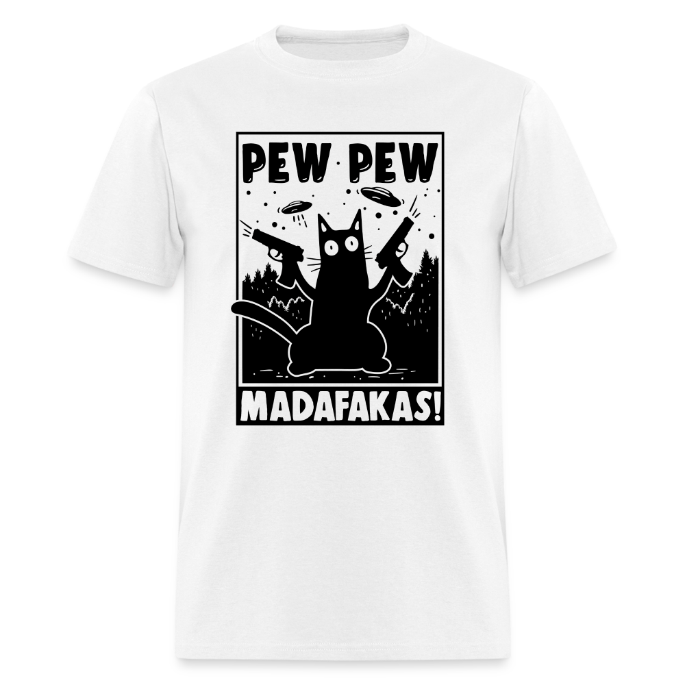 Cat Pew Pew Madafakas Classic T-Shirt - white