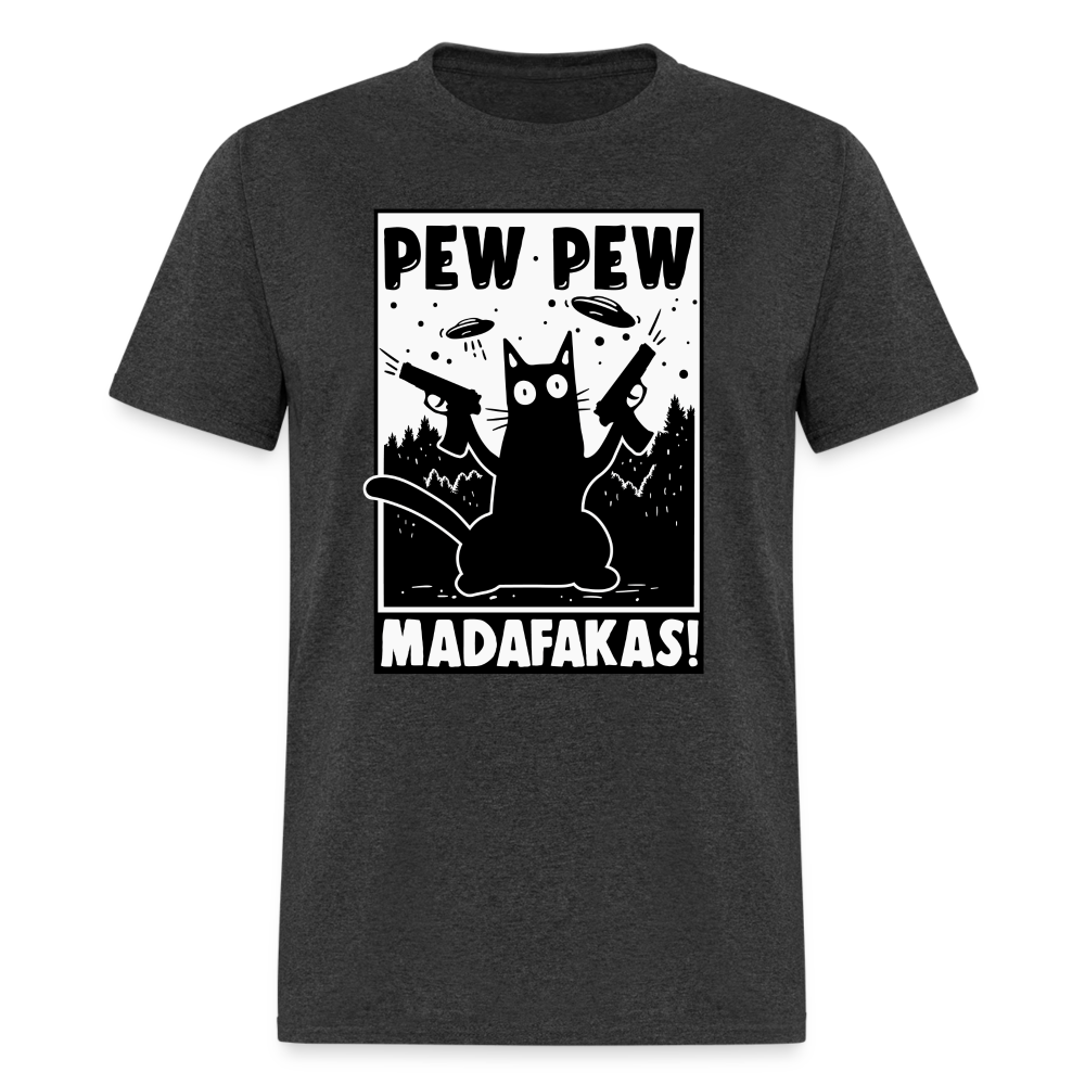 Cat Pew Pew Madafakas Classic T-Shirt - heather black