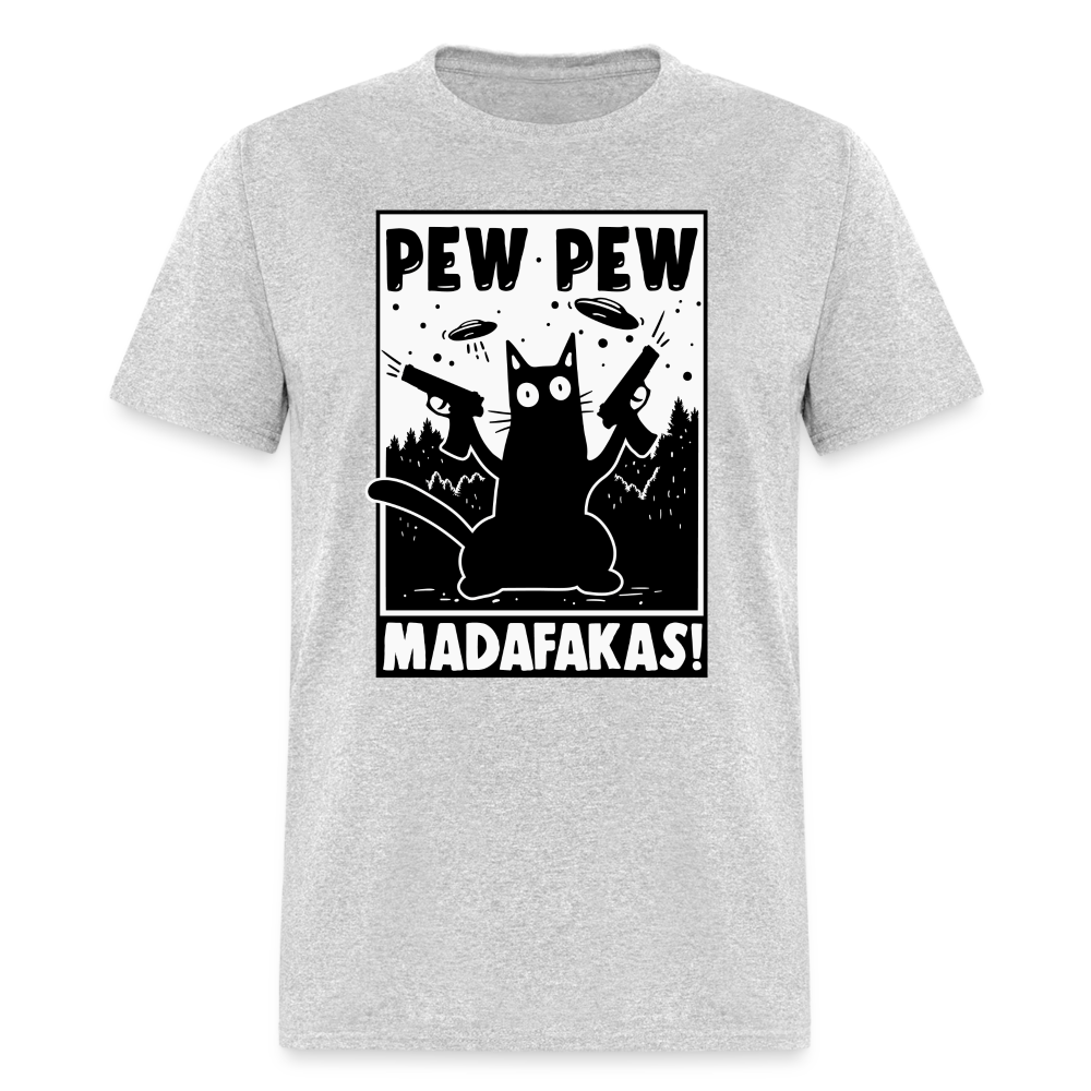 Cat Pew Pew Madafakas Classic T-Shirt - heather gray