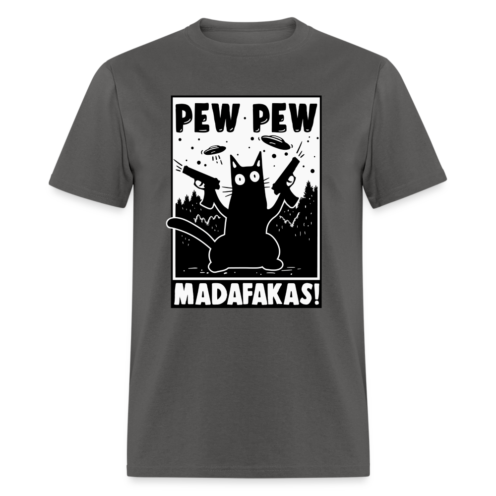 Cat Pew Pew Madafakas Classic T-Shirt - charcoal