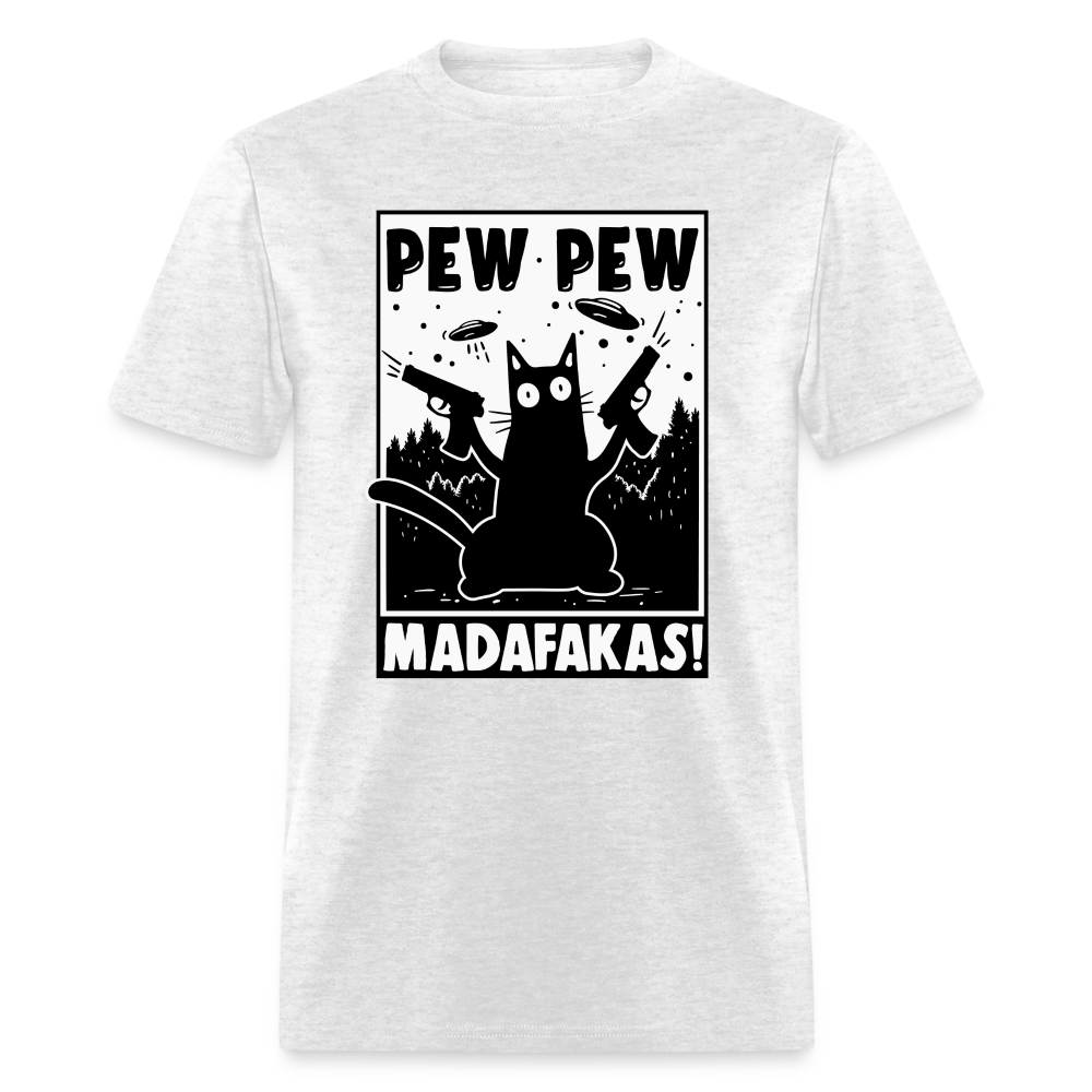 Cat Pew Pew Madafakas Classic T-Shirt - light heather gray