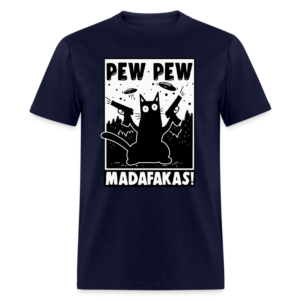 Cat Pew Pew Madafakas Classic T-Shirt - navy