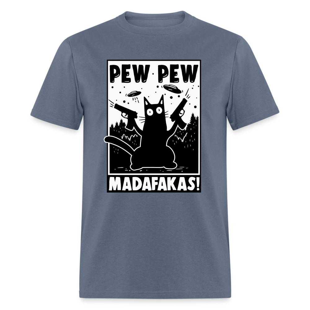 Cat Pew Pew Madafakas Classic T-Shirt - denim