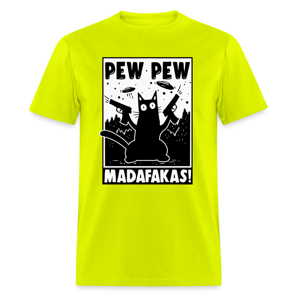 Cat Pew Pew Madafakas Classic T-Shirt - safety green