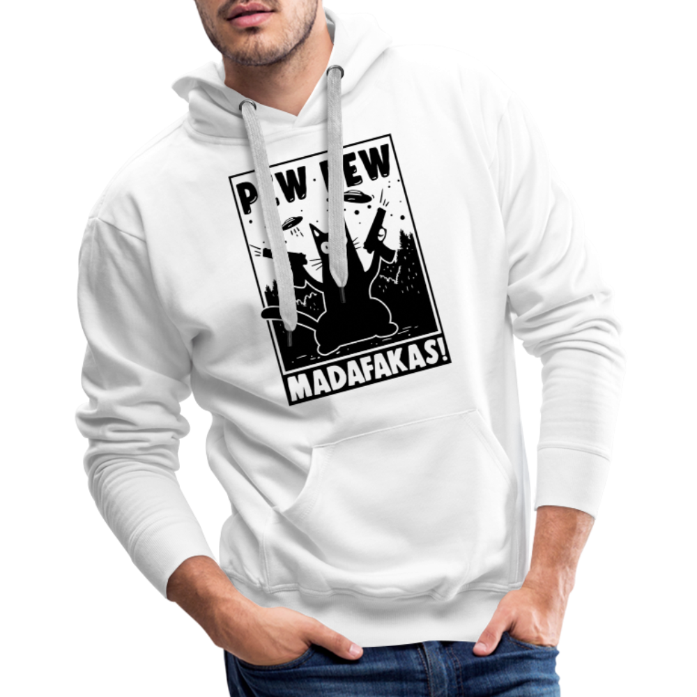 Cat Pew Pew Madafakas Premium Hoodie - white