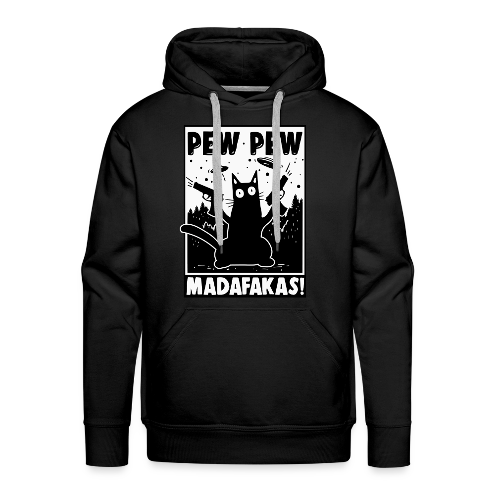 Cat Pew Pew Madafakas Premium Hoodie - black