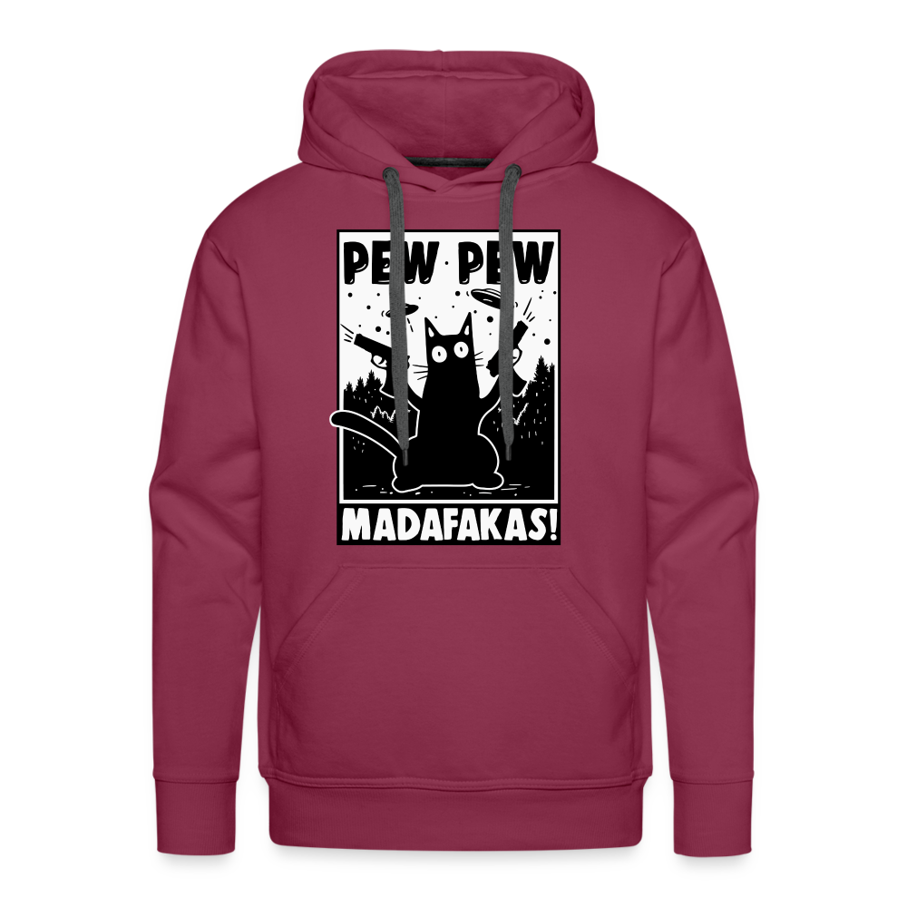 Cat Pew Pew Madafakas Premium Hoodie - burgundy