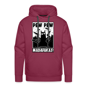 Cat Pew Pew Madafakas Premium Hoodie - burgundy