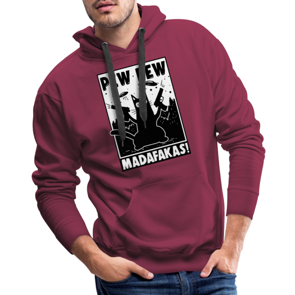 Cat Pew Pew Madafakas Premium Hoodie - burgundy