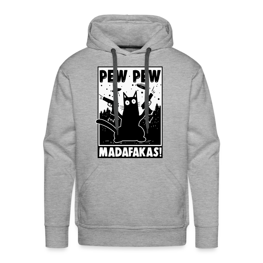 Cat Pew Pew Madafakas Premium Hoodie - heather grey