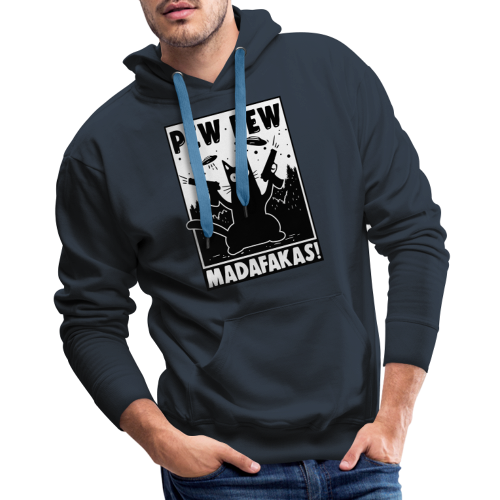 Cat Pew Pew Madafakas Premium Hoodie - navy