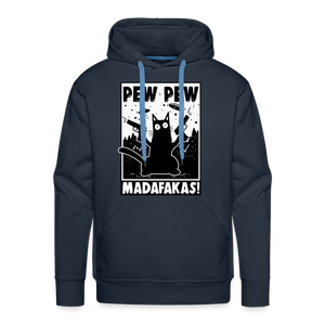 Cat Pew Pew Madafakas Premium Hoodie - navy