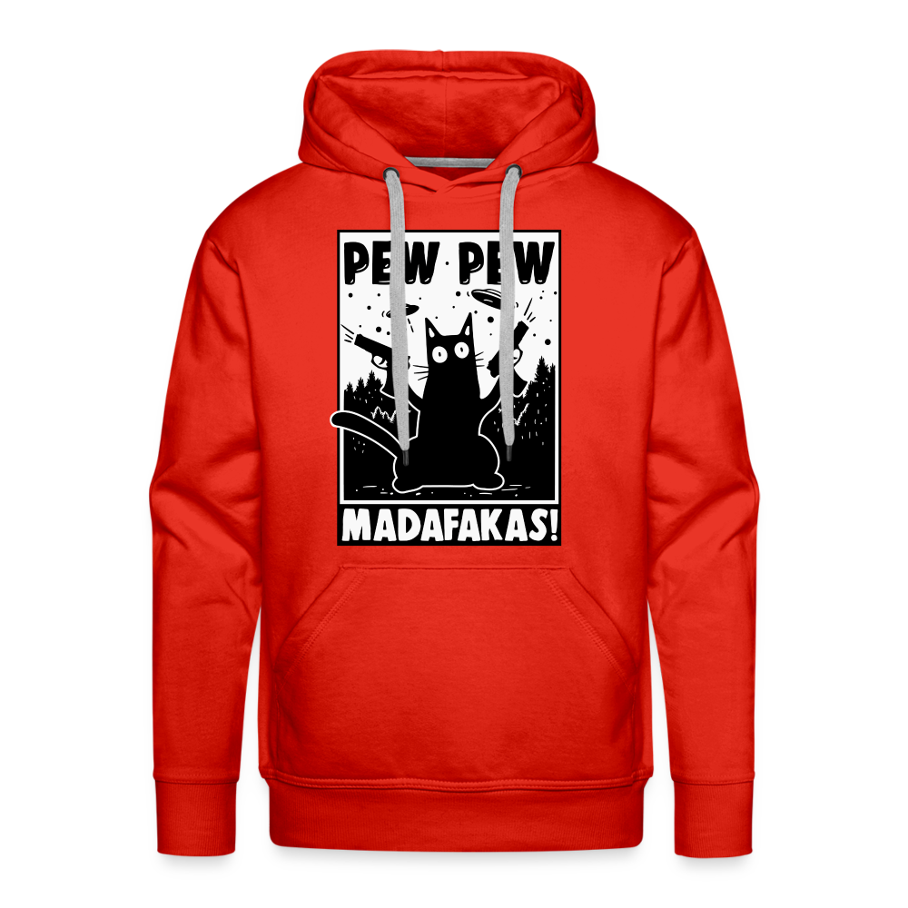 Cat Pew Pew Madafakas Premium Hoodie - red