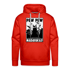 Cat Pew Pew Madafakas Premium Hoodie - red