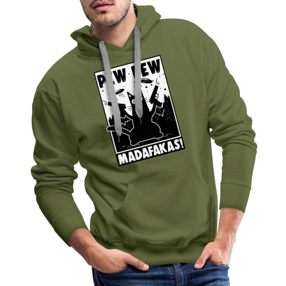 Cat Pew Pew Madafakas Premium Hoodie - olive green