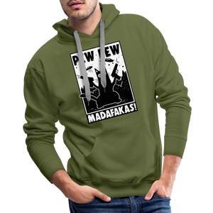 Cat Pew Pew Madafakas Premium Hoodie - olive green