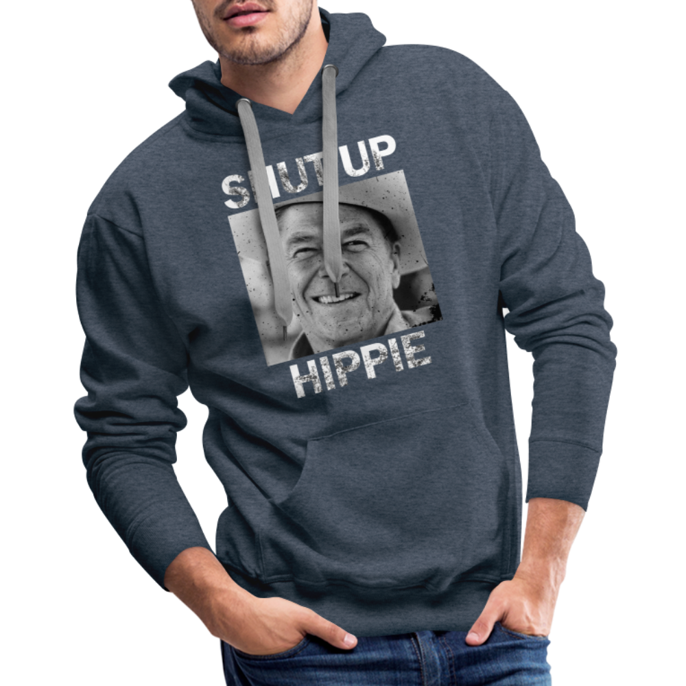 Shut up hippie Men’s Premium Hoodie - heather denim