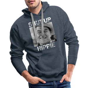 Shut up hippie Men’s Premium Hoodie - heather denim