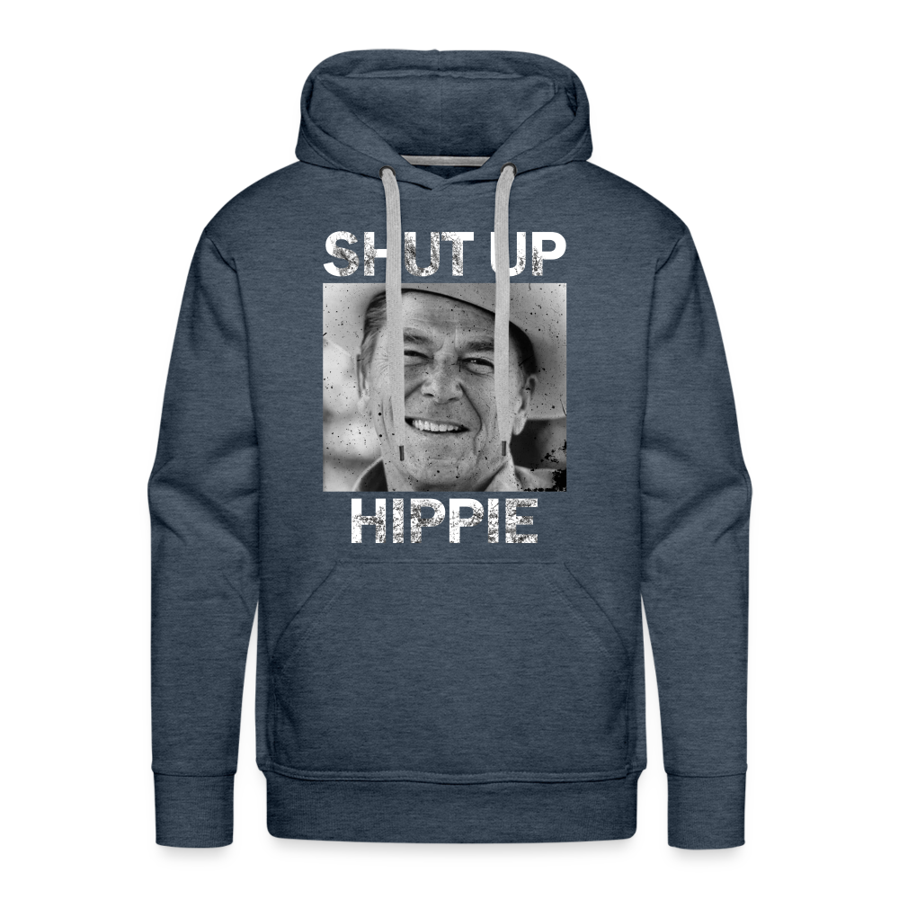 Shut up hippie Men’s Premium Hoodie - heather denim