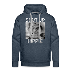 Shut up hippie Men’s Premium Hoodie - heather denim