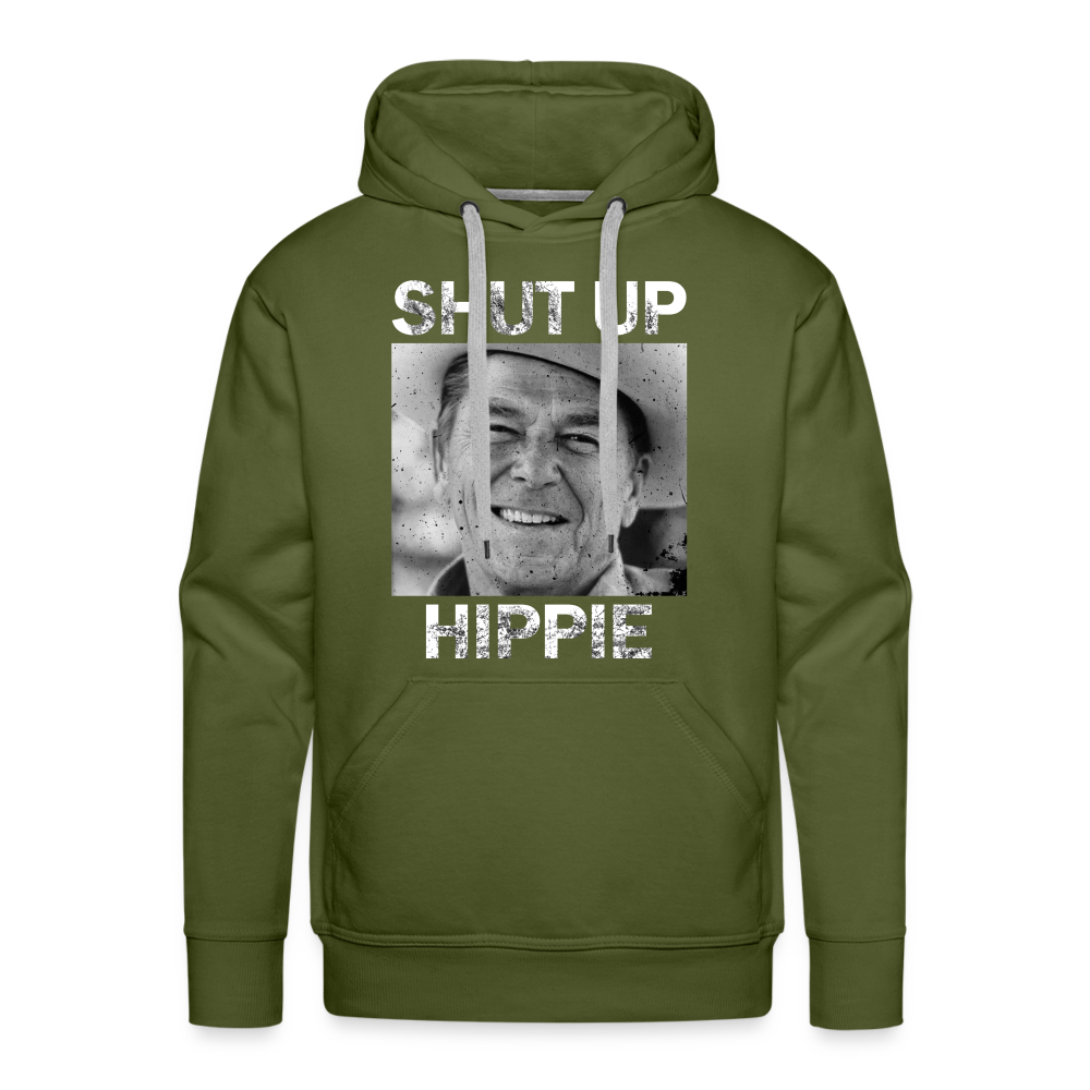 Shut up hippie Men’s Premium Hoodie - olive green