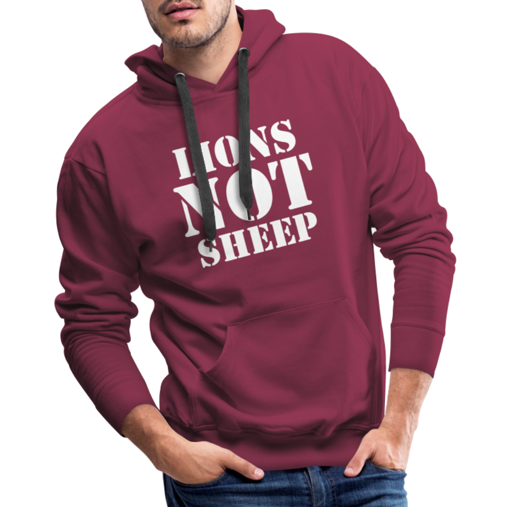 Lions Not Sheep Men’s Premium Hoodie - burgundy