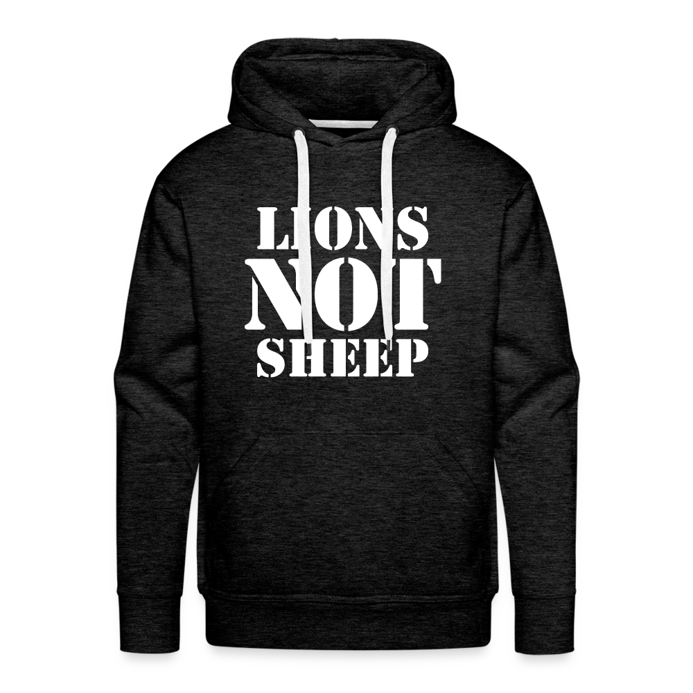 Lions Not Sheep Men’s Premium Hoodie - charcoal grey