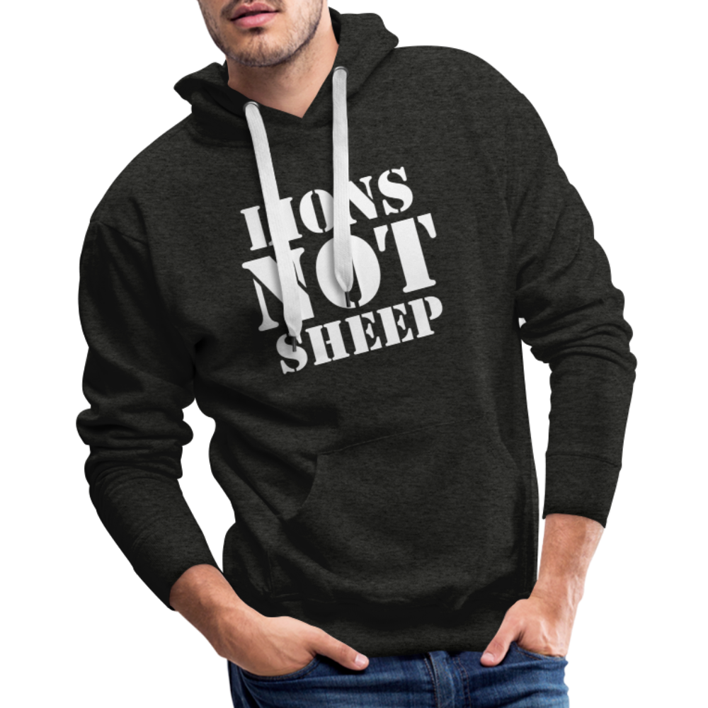 Lions Not Sheep Men’s Premium Hoodie - charcoal grey