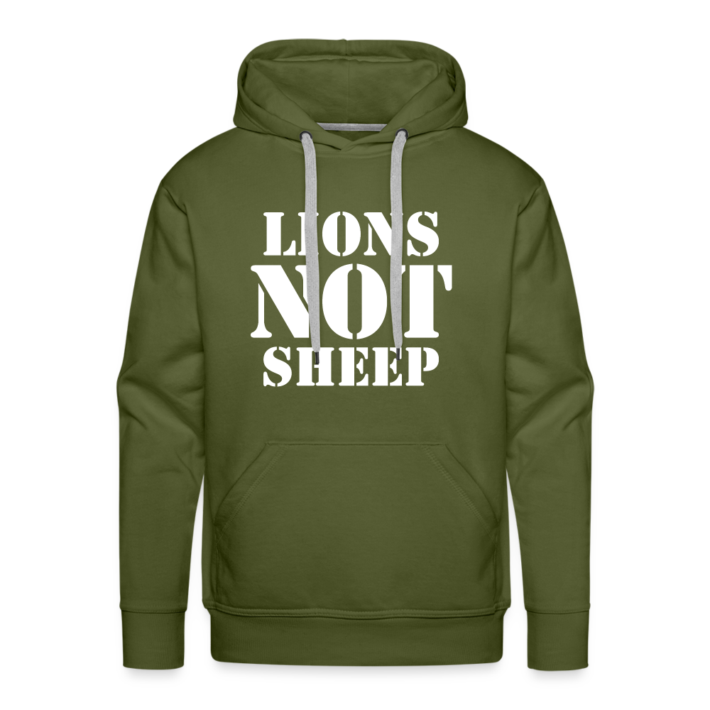 Lions Not Sheep Men’s Premium Hoodie - olive green