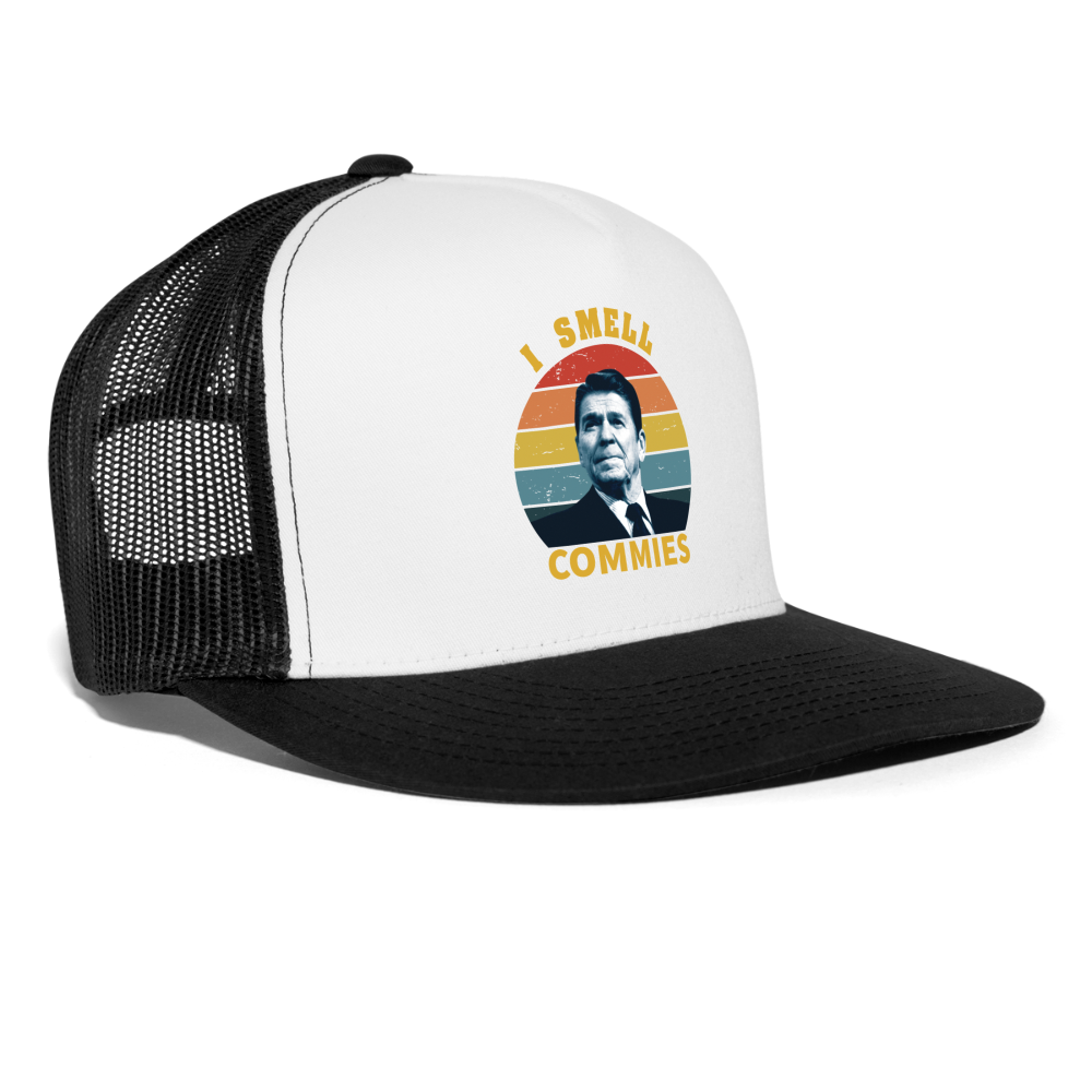 I Smell Commies Trucker Hat - white/black