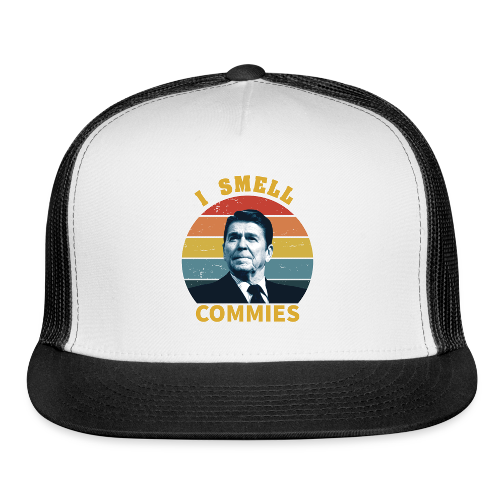 I Smell Commies Trucker Hat - white/black