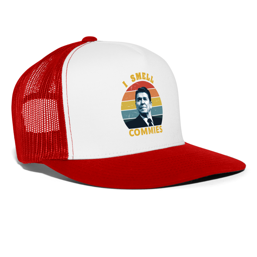 I Smell Commies Trucker Hat - white/red