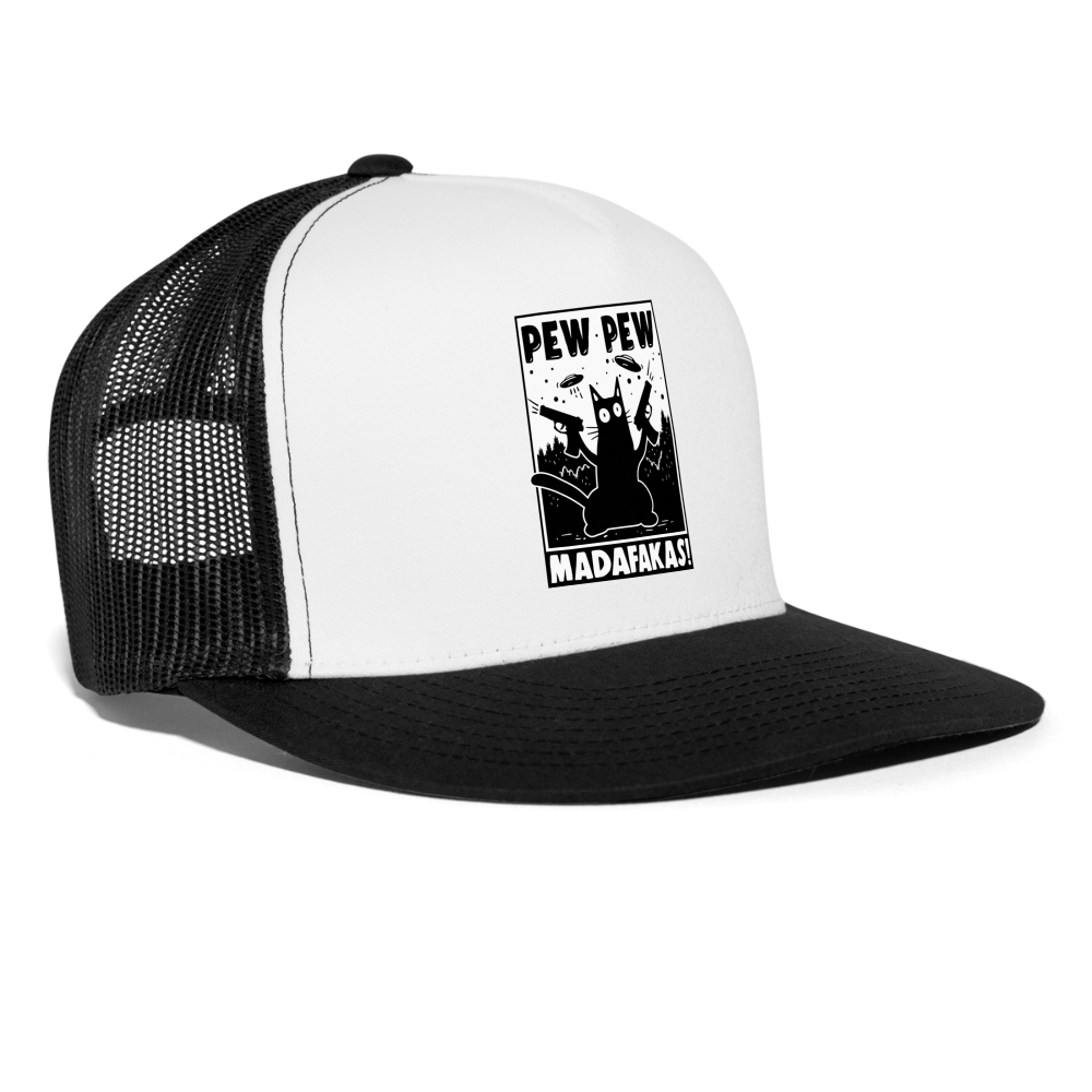 Pew Pew Madafakas Trucker Hat - white/black