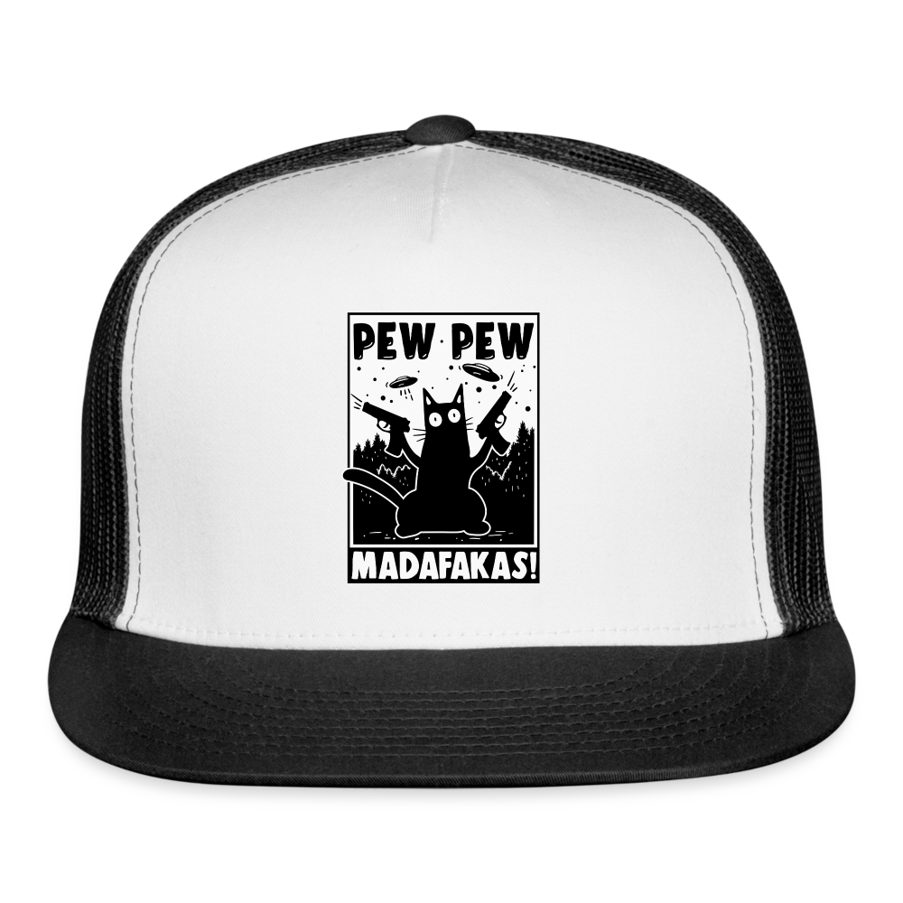 Pew Pew Madafakas Trucker Hat - white/black