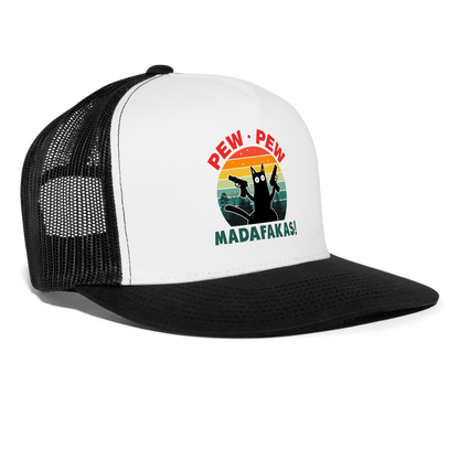 Pew Pew Madafakas Trucker Hat v2 - white/black