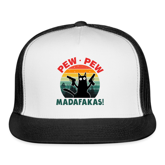 Pew Pew Madafakas Trucker Hat v2 - white/black