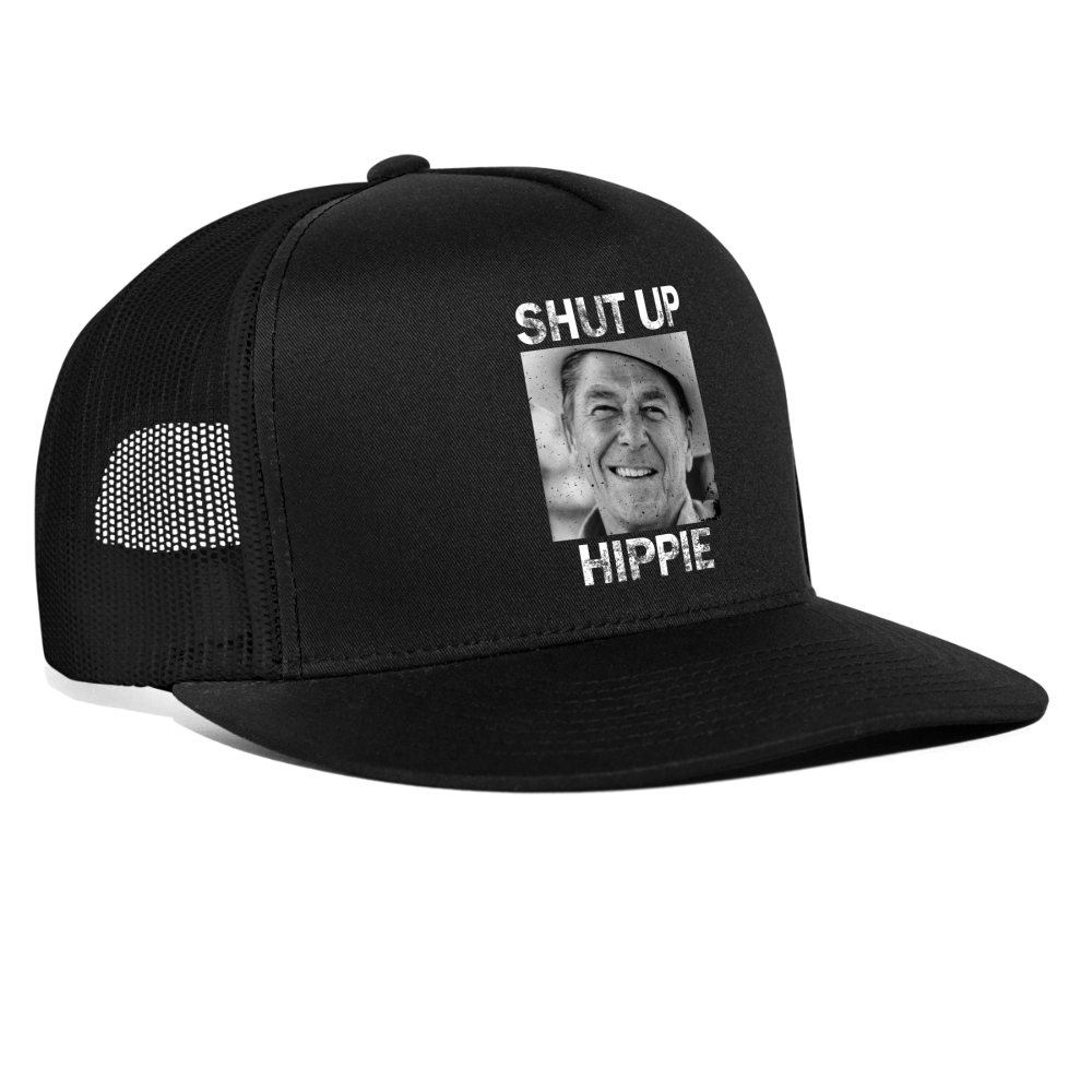 Shut Up Hippie Trucker Hat - black/black