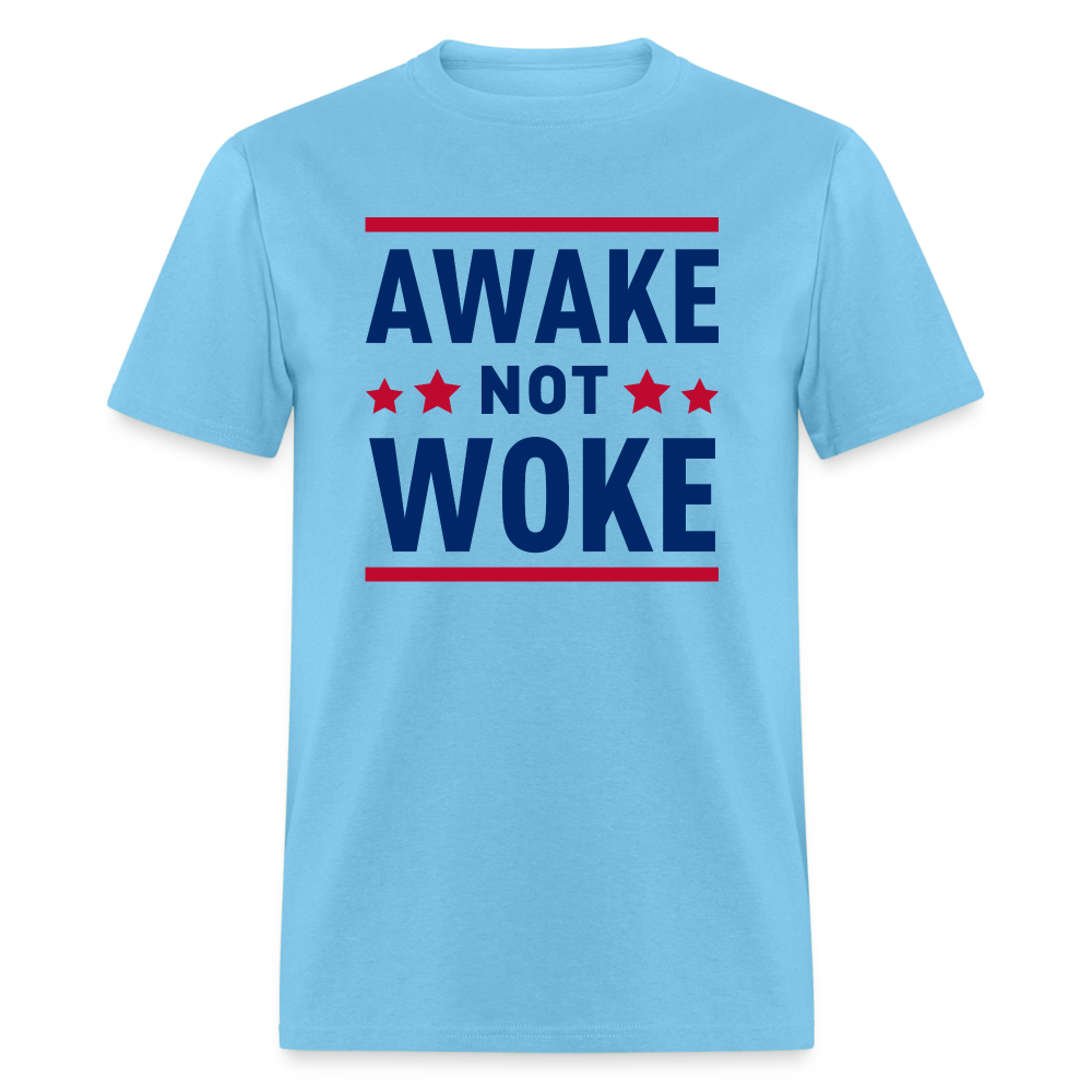 Awake Not Woke Classic T-Shirt - aquatic blue