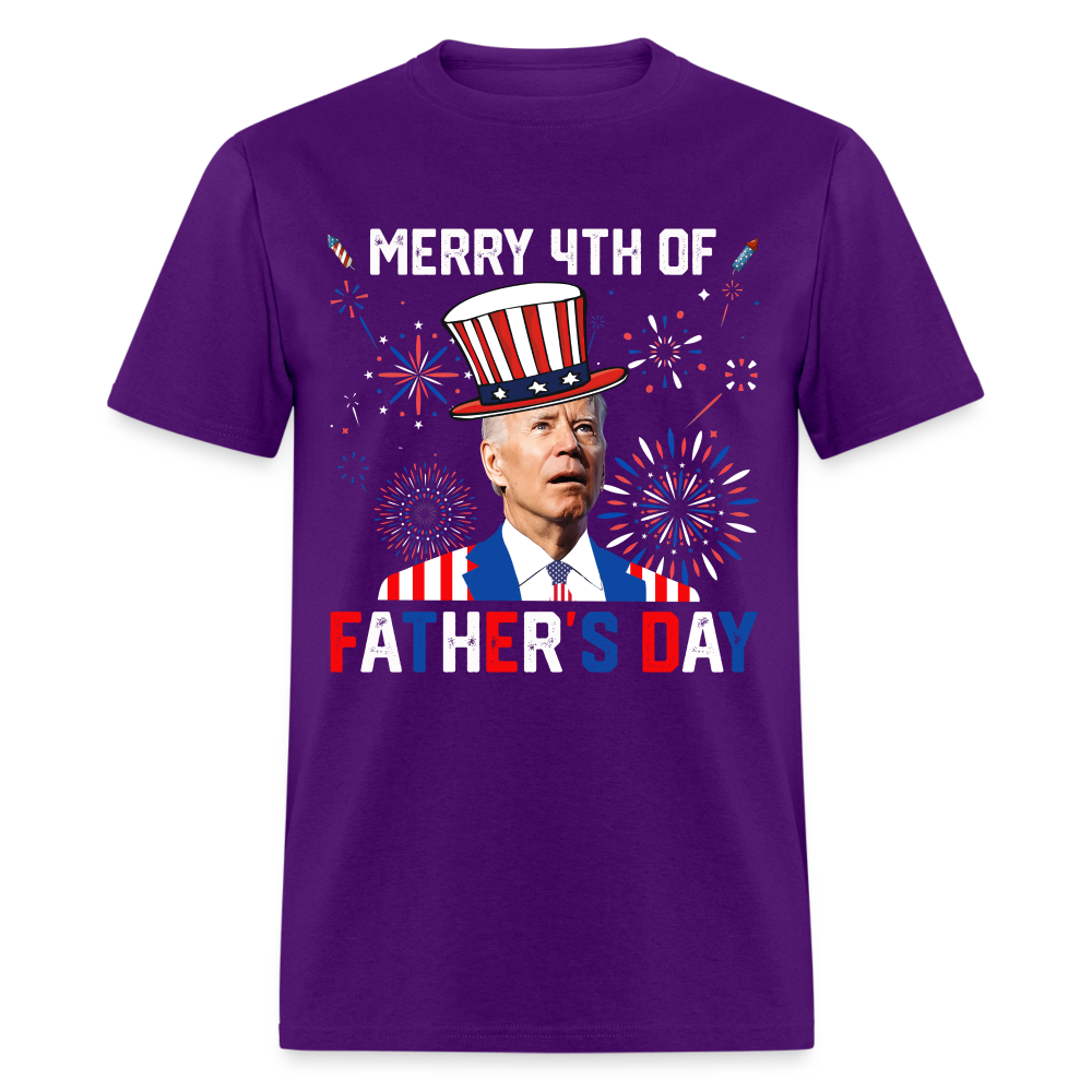 Joe Biden, Merry 4th Of Father's Day Funny Classic T-Shirt - purple