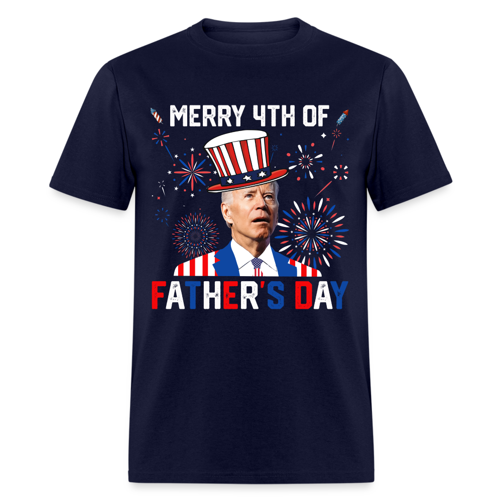 Joe Biden, Merry 4th Of Father's Day Funny Classic T-Shirt - navy