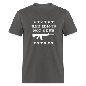 Ban Idiots, Not Guns Classic T-Shirt - charcoal