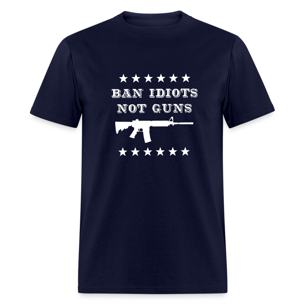 Ban Idiots, Not Guns Classic T-Shirt - navy