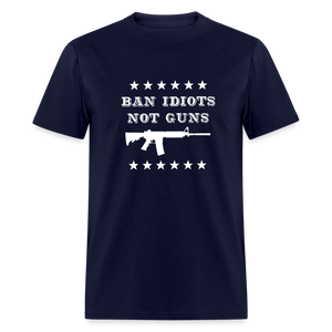 Ban Idiots, Not Guns Classic T-Shirt - navy