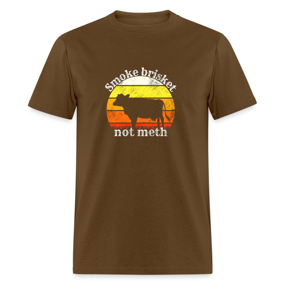 Smoke Brisket Not Meth Funny BBQ Dad Classic T-Shirt - brown