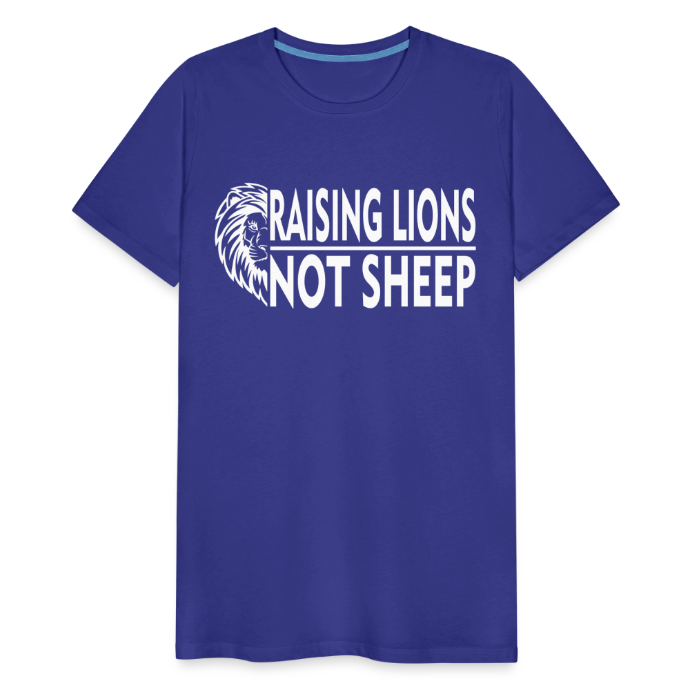 Raising Lions Not Sheep Men's Premium T-Shirt - royal blue